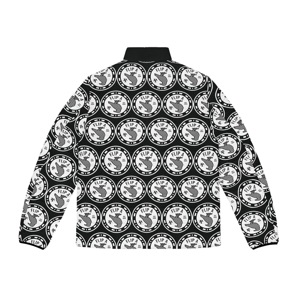Paper Trail Flip a Bird Monogram Puffer Jacket