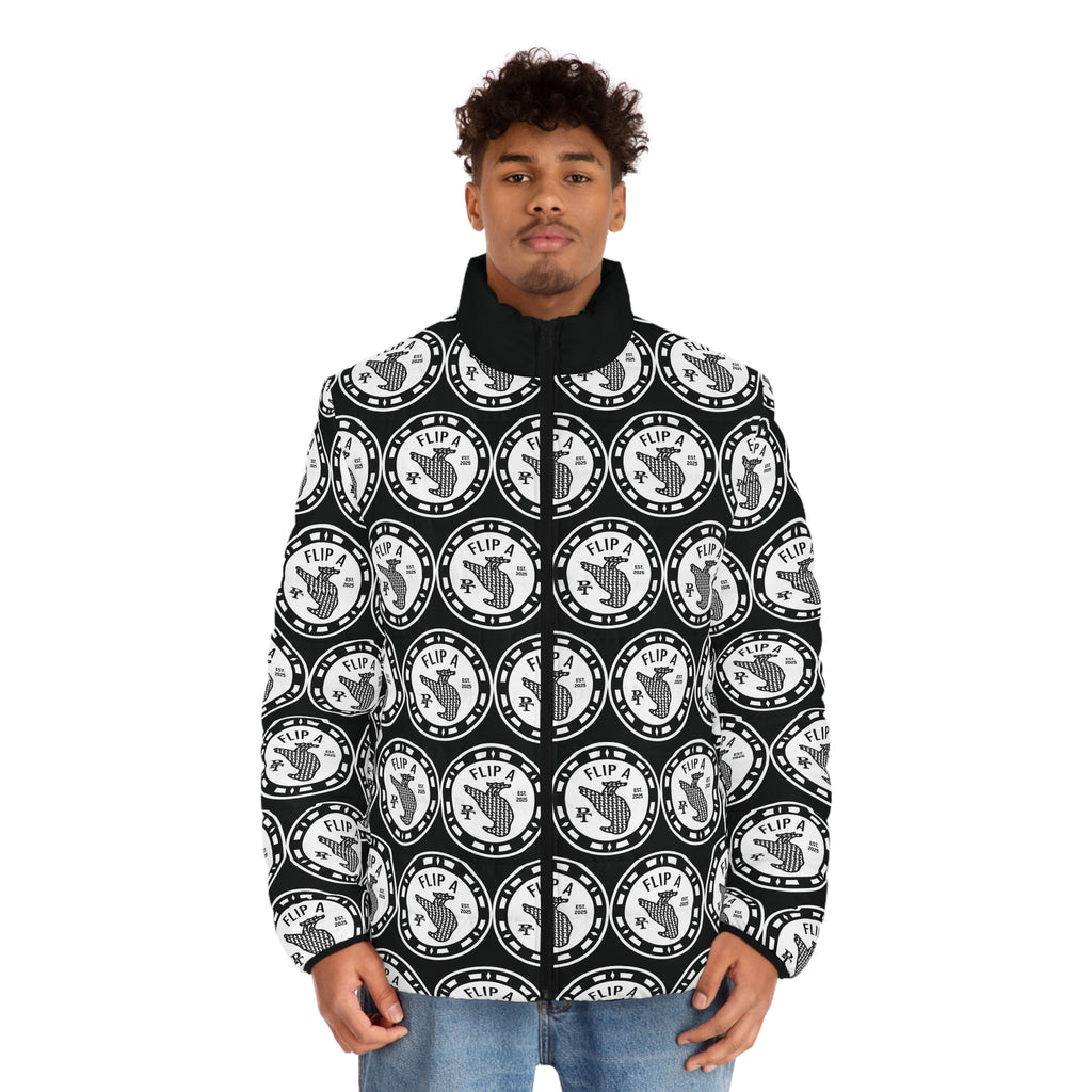 Paper Trail Flip a Bird Monogram Puffer Jacket