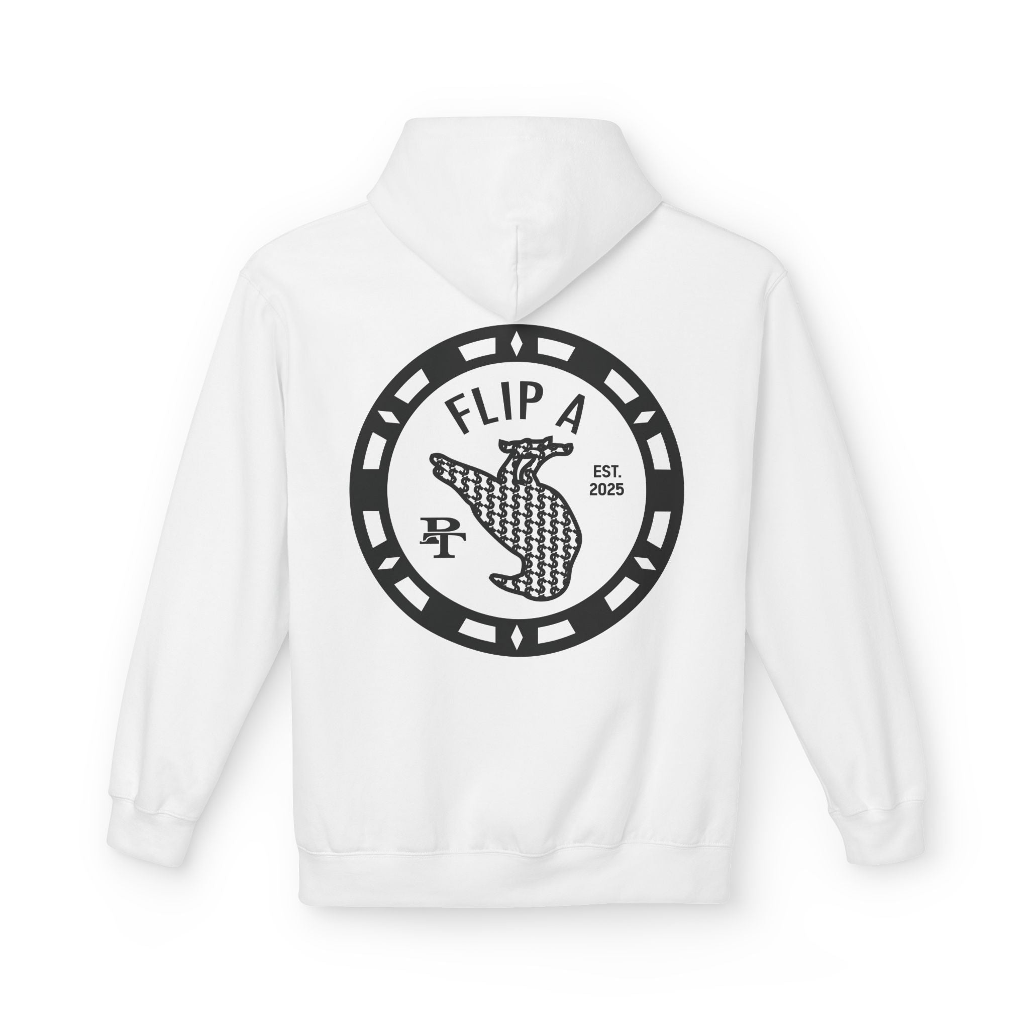 Flip a bird hoodie front and back logo