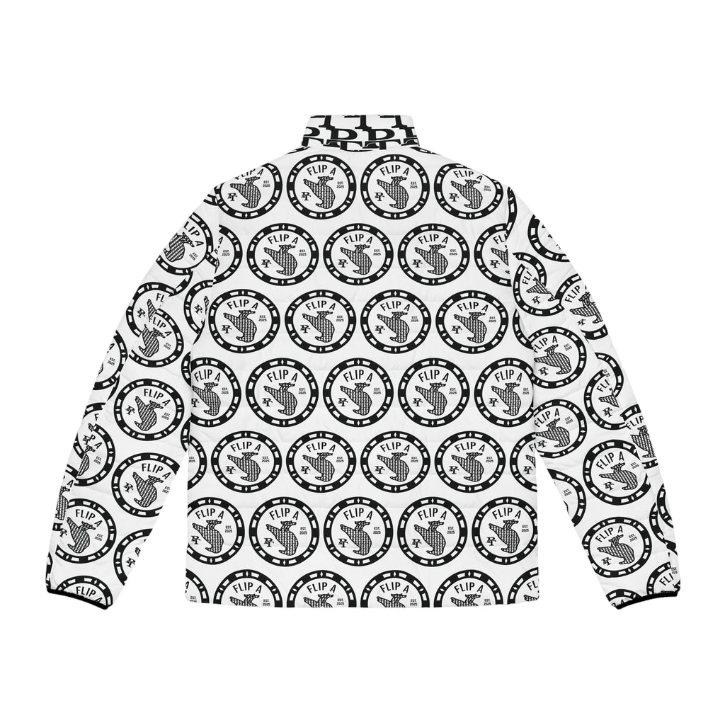 Paper Trail Flip a Bird Monogram Puffer Jacket