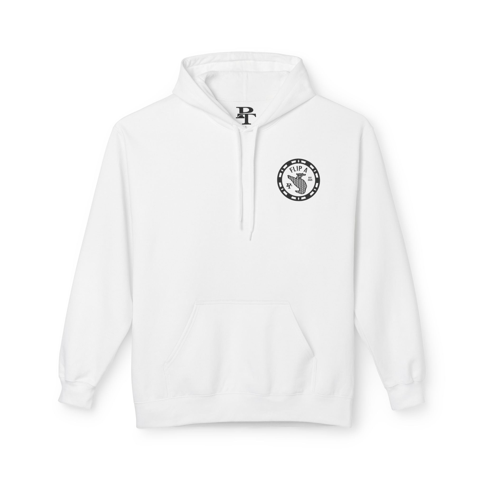 Flip a bird hoodie front and back logo