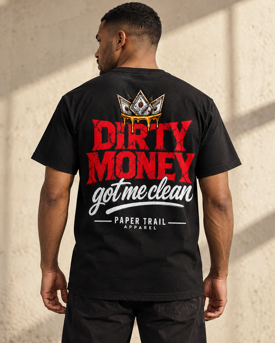 Model mockup — Dirty Money Tee