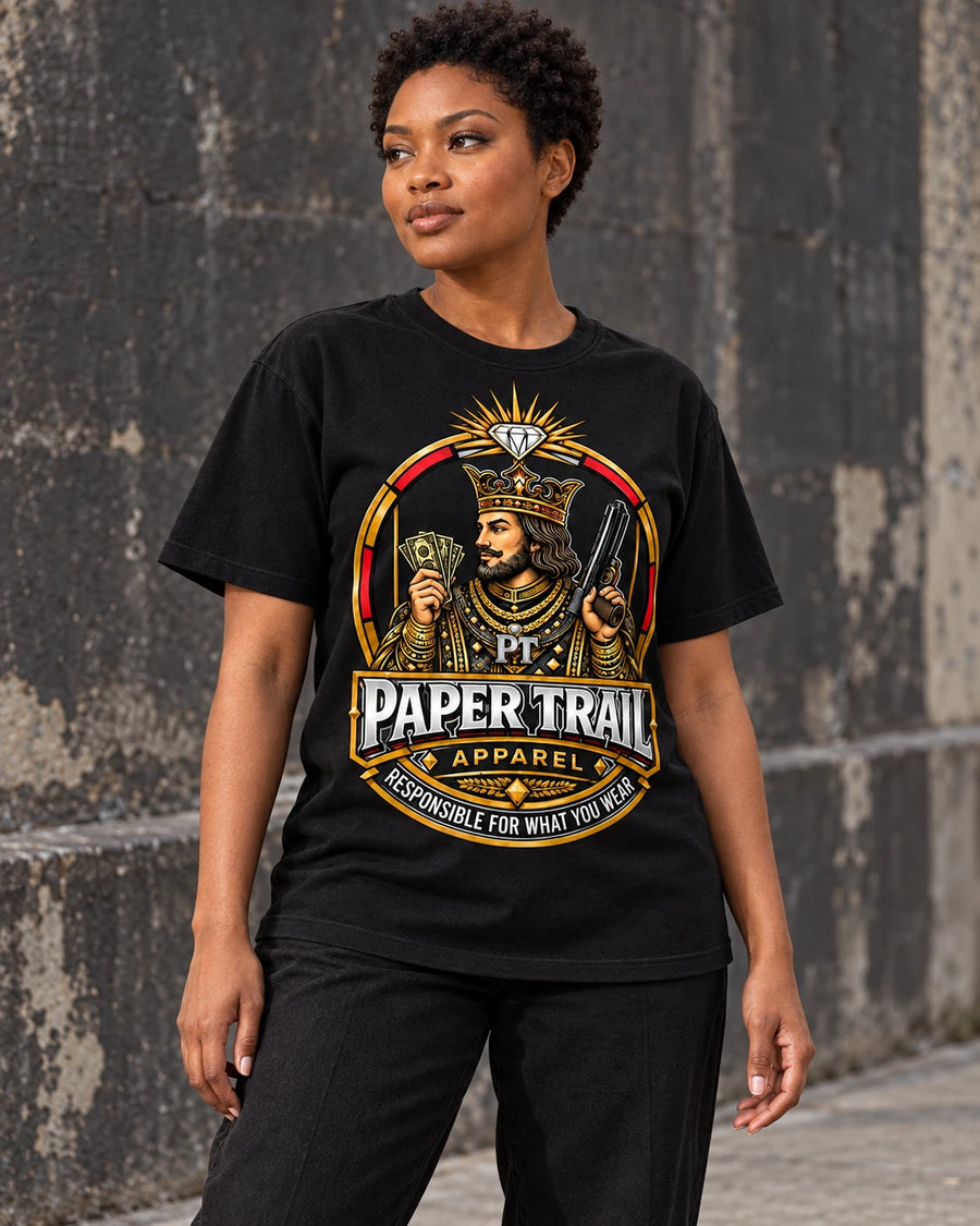 Model mockup — Crowned King Tee