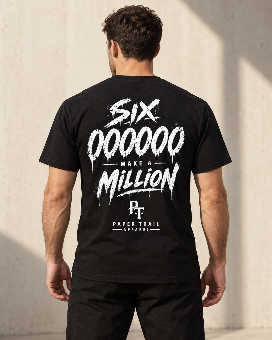 Model mockup — Six Zeros Tee